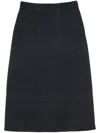 Jil Sander High-waisted A-line Plain Pattern Skirt In Grey