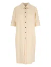 Jil Sander Short Sleeves Knee Length Dress In Neutral