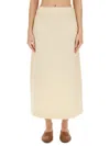 Jil Sander Regular Fit Midi Skirt In Soft Wool