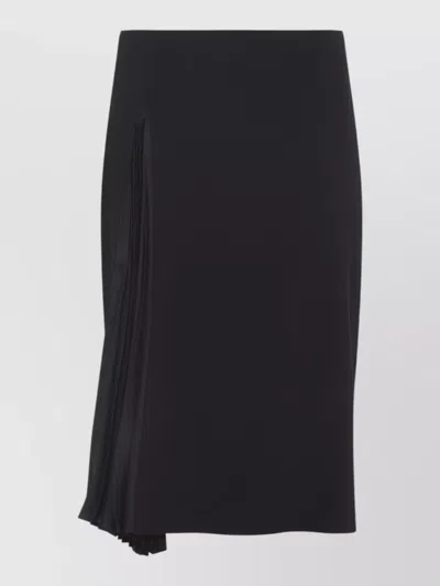 Jil Sander Midi Skirt Asymmetric Hem Pleated Panel In Black