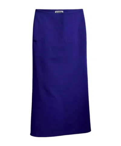 Jil Sander Midi Skirt In Blue