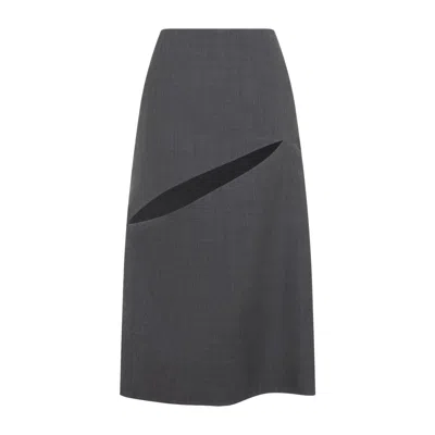 Jil Sander Midi Skirt In Gray