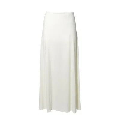 JIL SANDER MIDI SKIRT IN FLUID VISCOSE CREPE CHALK WHITE