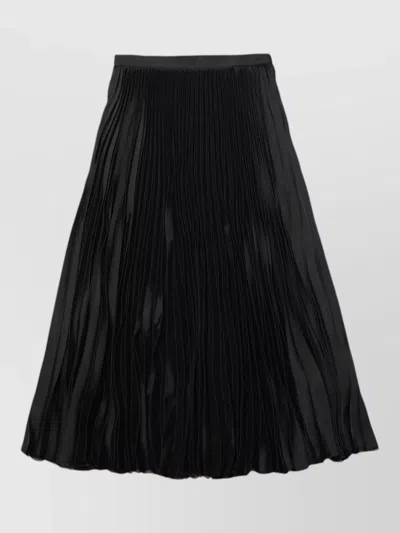Jil Sander Midi Skirt Knee Length Pleated Waistband In Black