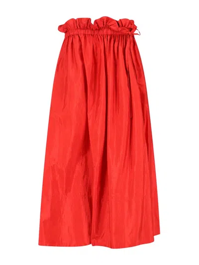 Jil Sander Midi Skirt In Red