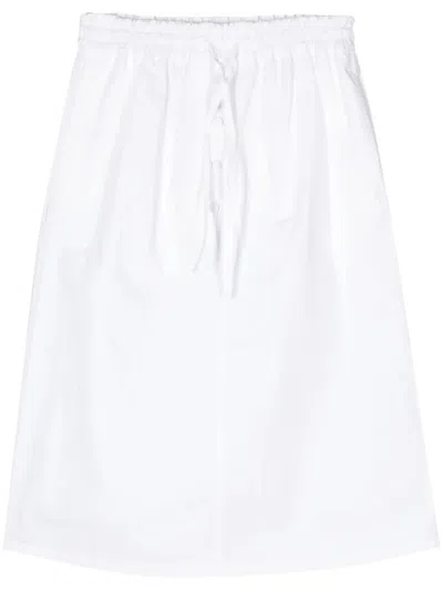 Jil Sander Midi Skirt In White