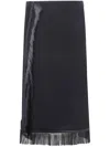 Jil Sander Fringe-detail Midi Skirt In Black