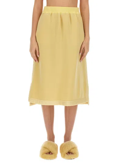 Jil Sander Virgin Wool-blend Midi Skirt In Yellow