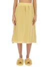 Jil Sander Layered Elastic Waistband Skirt In Yellow