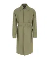 Jil Sander Army Green Cotton Trench Coat In Gray