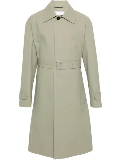 Jil Sander Midi Trench Coat In Green