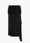 Jil Sander Black Wool Skirt In Black