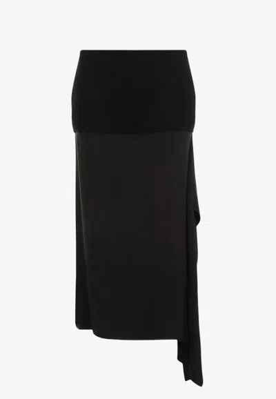 JIL SANDER MIDI WOOL SKIRT