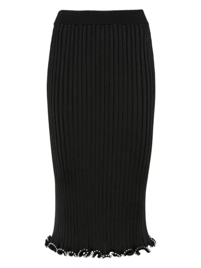 JIL SANDER BEADED MIDI SKIRT