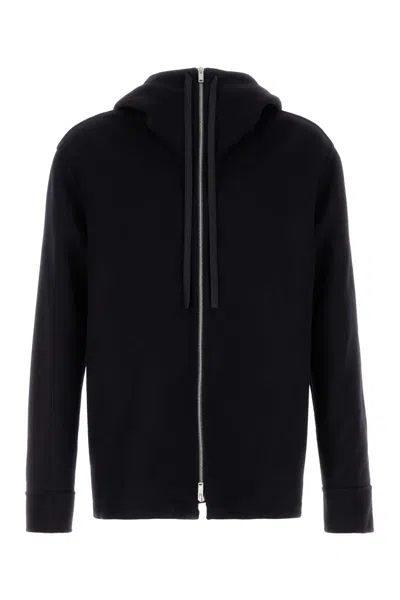 Jil Sander Midnight Blue Cashmere Cardigan In Black