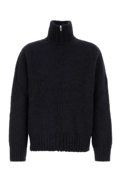 JIL SANDER MEN MIDNIGHT BLUE HIGH-NECK CARDIGAN, L LUXURY SWEATERS & KNITWEAR FOR MEN DARVEYS