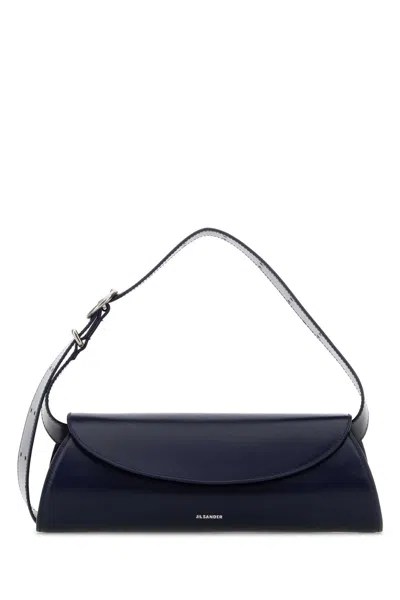 Jil Sander Midnight Blue Leather Small Cannolo Crossbody Bag
