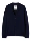 Jil Sander V Neck Cardigan Made From Wool In Blue