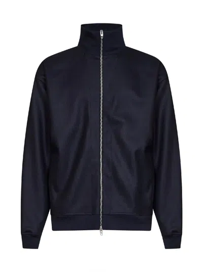 Jil Sander Midnight Blue Melton Wool Zip-up Jacket