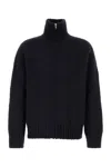 Jil Sander Midnight Blue Mohair Blend Cardigan In Black