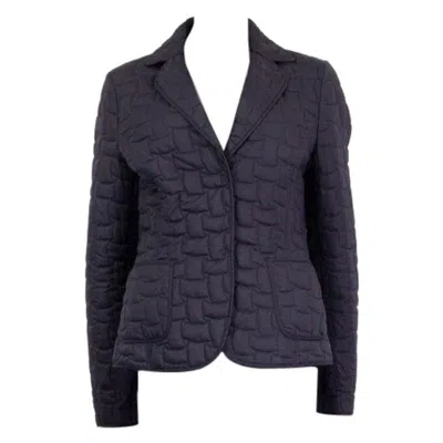 Pre-owned Jil Sander Midnight Blue Polyester Quilted Down Jacket 40 S
