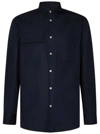 Jil Sander Midnight Blue Relaxed Fit Shirt In Black