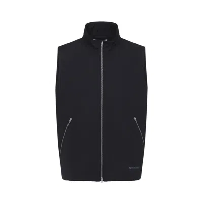 Jil Sander Midnight Blue Sleeveless Jacket In Black