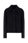 Jil Sander Wool Blazer With Collared Neck And Long Sleeves In Blue