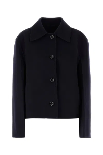 JIL SANDER GIACCA IN LANA BLU NOTTE  DONNA