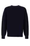 Jil Sander Oversize Wool Sweater With Longer Back And Slits In Blue