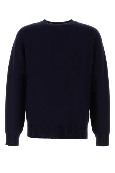 JIL SANDER JIL SANDER MIDNIGHT BLUE WOOL BLEND SWEATER