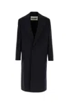 Jil Sander Wool Coat With Front Pockets And Long Length In Black