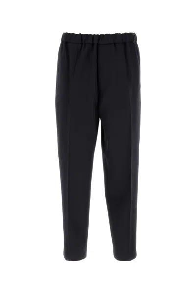 Jil Sander Midnight Blue Pants In Technical Gabardine In Black