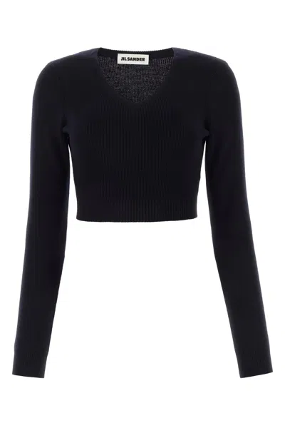 JIL SANDER MIDNIGHT BLUE WOOL SWEATER