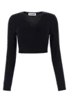 Jil Sander Cropped Wool Sweater In Blue