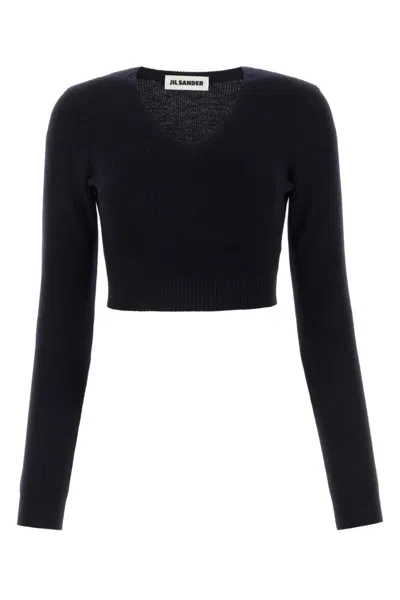 JIL SANDER MIDNIGHT BLUE WOOL SWEATER