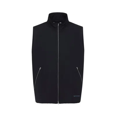 Jil Sander Midnight Blue Sleeveless Jacket In Black