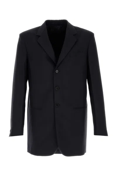 Jil Sander Midnight Wool-blend Blazer With Mohair Lining In Black