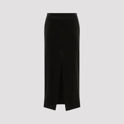 Jil Sander Mid-waist Angle-length Cotton Skirt In Green