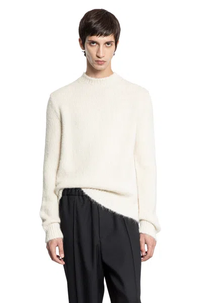 Jil Sander Midweight Alpaca Wool Sweater In Neutral