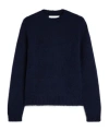 Jil Sander Oversize Alpaca Blend Crew Neck Sweater In Blue