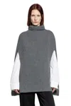 Jil Sander Midweight Wool High-neck Cape In Gray