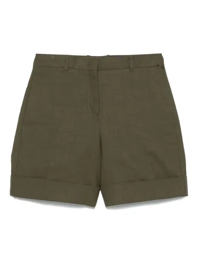 Jil Sander Military Green Linen Shorts