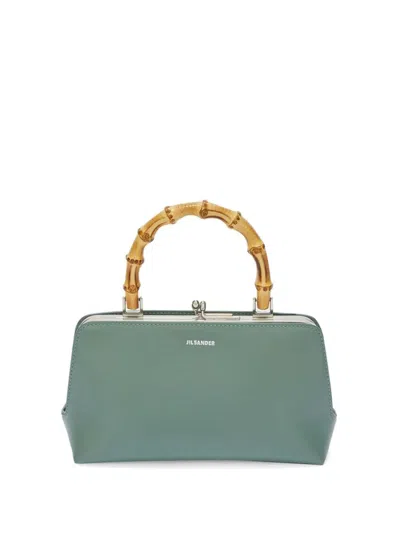 Jil Sander Mini Asa Bambu Pouch Handbag In Verde For Women – Ss24 In Blue