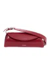 Jil Sander Cedar Red Mini Cannolo Leather Crossbody Bag In Red