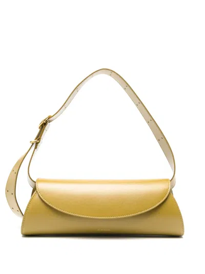 Jil Sander Mini Cannolo Leather Shoulder Bag In Green