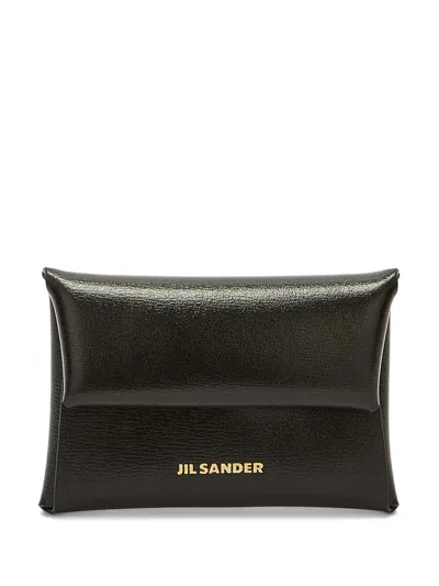 Jil Sander Mini Coin Purse Leather Wallet In Black