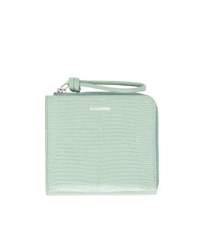 Jil Sander Mini Giro Wallet In Green