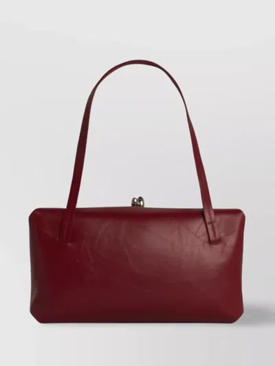 Jil Sander Mini 'gogi' Leather Bag In Burgundy