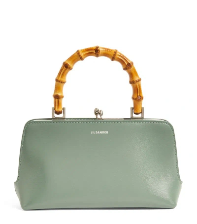 Jil Sander Mini Goji Bamboo-handle Bag In Green